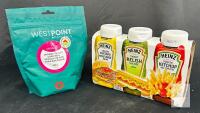 BB NOV 26 Heinz Trio: Yellow Mustard, Sweet Relish, Tomato Ketchup (3x375ml) & Westpoint Organic Corn Meal 400g BB JUN 26