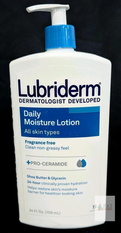 Lubriderm Daily Moisture Lotion 24 fl oz Fragrance Free, Pro-Ceramide, Shea Butter, Pump Note: Online returns. Volumes may be lower than listed<br/>