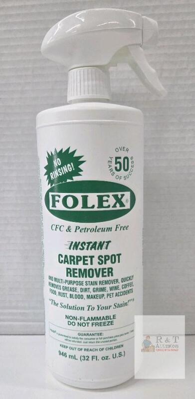 Folex Instant Carpet Spot Remover 32 fl. oz. Spray Bottle, Petroleum-Free, Non-Flammable