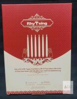 NEW RhyTsing 6-Pack LED Taper Candles, Ivory, 11.4" Tall, Remote Controlled, 8 Functions, Battery Operated