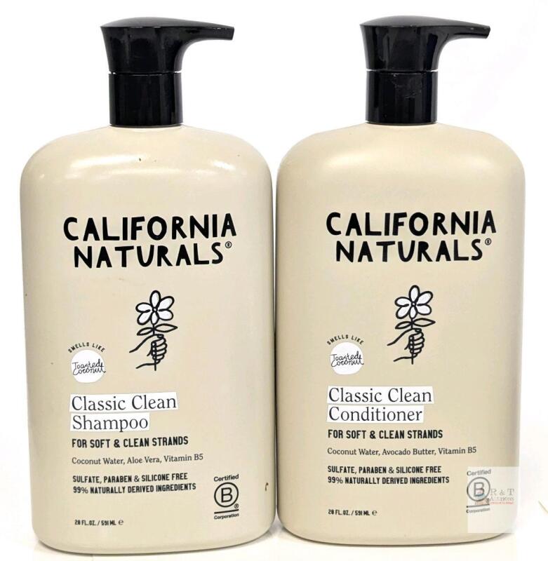 California Naturals Classic Clean Shampoo & Conditioner Set, 20oz, Toasted Coconut, Sulfate-Free Note: Online returns. Volumes may be lower than listed<br/>