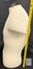 Male Torso Dress Form, 24" Height, Off-White Canvas, Chrome Neck Cap, Tabletop Mount - 2