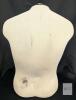 Male Torso Dress Form, 24" Height, Off-White Canvas, Chrome Neck Cap, Tabletop Mount - 3
