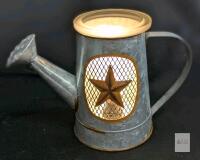 As-New SCENTSY Rustic Garden Metal Watering Can Wax Melter With Light Bulb