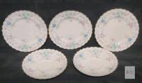 Vintage Royal Doulton " Pastoral " Saucers (2) & Dessert Plates (3) . No chips or cracks