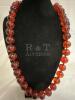 D&rsquo;ORLAN Amber Glass Necklace Lucite Bauble Earrings & Rhinestones - 2