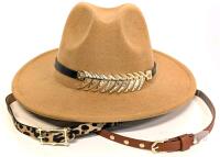 As-New O/S Unisex Adult Panama Hat, Cotton Blend With 3 Interchangeable Bands