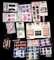 Assorted New Size SM-LG Acrylic Nails, Nail Stickers+ More