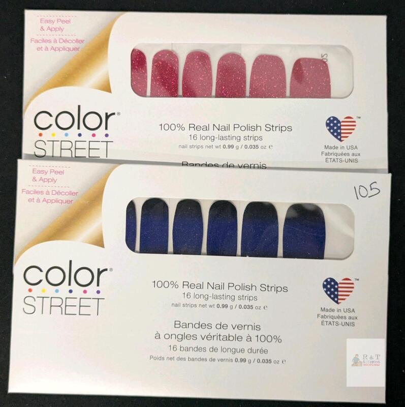 2 New Sets Color Street Real Nail Polish Strips, 16 Strips Per Pack