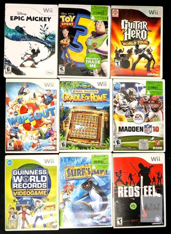 9 NINTENDO WII Video Games in Cases With Manuals Incl Epic Mickey