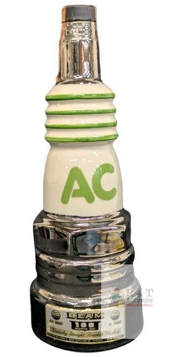 Vintage Jim Beam Whiskey Decanter Bottle AC Delco 1977 Spark Plug Bottle Empty