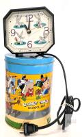 Vintage 1990 Brach's Looney Tunes School Bus Tin & Working Westclox Bugs Bunny Working Wired Electric Alarm Clock S55
