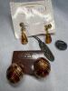 D&rsquo;ORLAN Amber Glass Necklace Lucite Bauble Earrings & Rhinestones - 4