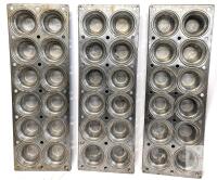 3 Large Vintage Muffin Baking Tins, 12 Muffins Per Tin, 25.25" &times; 8.75" &times; 1.75"