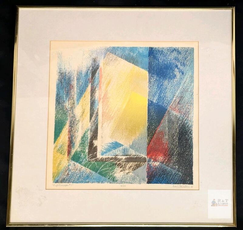 " Lightscape #1 " by Earl Preston, Signed & Numbered 3/25 Serigraph Print, Framed + Matted, 19.25" &times; 19.25"