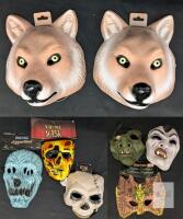 Assorted Adult-Size Rubber & Plastic Halloween Face Masks, Some With Tags