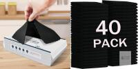 New MRD's Home 12" x 12" Black Microfiber Cleaning / Car Wash Cloth, 40Pack Multi-Purpose Reusable Cleaning Cloth Wipes Rags, Lint Free, Scratch & Streak-Free