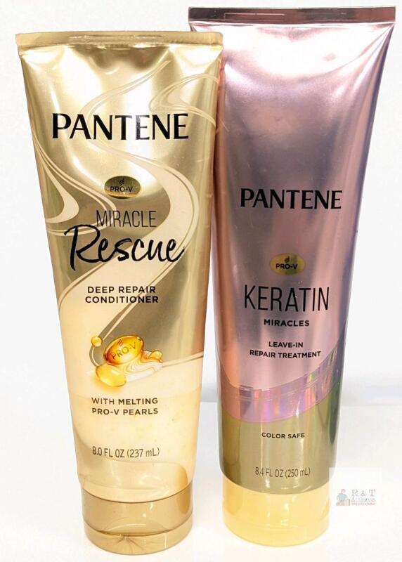 Pantene Miracle Rescue Conditioner 8oz & Keratin Miracles Leave-In Repair 8.4oz, Pro-V, Set of 2 Note: Online returns. Volumes may be lower than listed<br/>