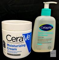 CeraVe Moisturizing Cream 19oz & Cetaphil Exfoliating SA Cleanser 8oz, Both for Sensitive Skin Note: Online returns. Volumes may be lower than listed<br/>