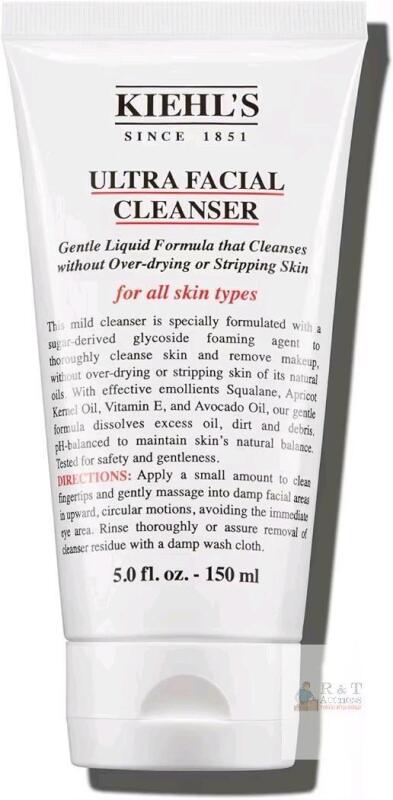 New Kiehl's Ultra Facial Cleanser, Lightweight Foamy Facial Cleanser, Enriched Formula that Replenishes Skin Barrier, Gently Exfoliates and Moisturizes, Suitable for All Skin Types - 150 ml