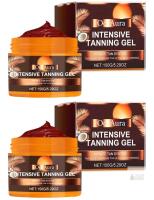 New 2-Pack Oce Aura Golden Shimmer Intensive Tanning Gel Cream, Carotene Tanning Gel, Water-Resistant with Carrot and Coconut Oil, 5.29 Fl Oz / 159g ea