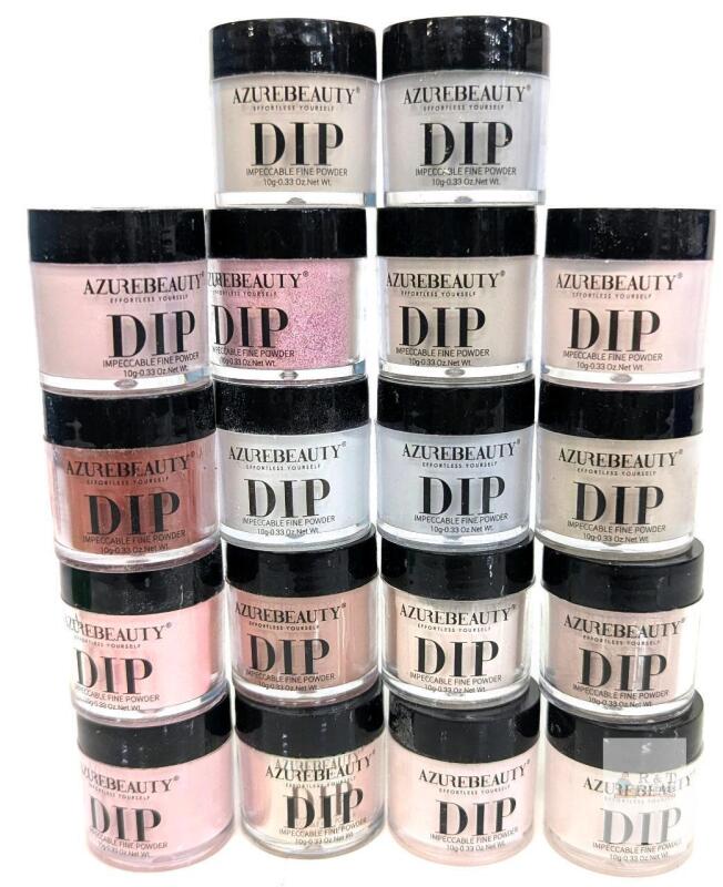 18 AzureBeauty Nail Art Dip Powders, 10g ea