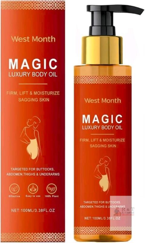 NEW West Month Magic Luxury Body Oil, Skin Tightening, Lifting + Firming - Deep Hydration for Drooping or Sagging Skin (100ml)