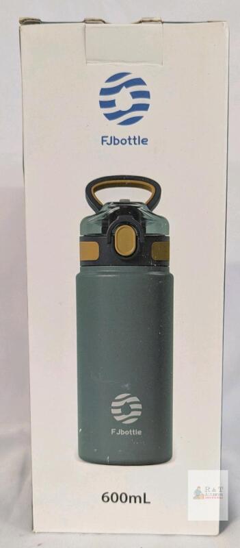 NEW FJbottle FJ-CL600 600ml Stainless Steel Vacuum Insulated Water Bottle Cyan, Flip-Top, BPA-Free