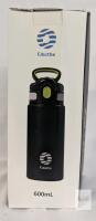NEW Fjbottle FJ-CL600 600mL Black Stainless Steel Vacuum Insulated Water Bottle, 18/10, Hot/Cold
