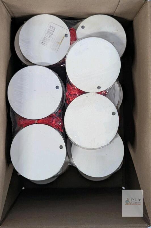 SATTIA X003-C4B1V1 Sublimation Blank Round Ornaments 3.15" 24 Pcs, Red Ribbon, Double-Sided