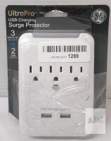 GE UltraPro 3-Outlet USB-Charging Surge Protector, 2 USB Ports, Model 33646, UL Listed