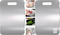 2 New Stainless Steel Cutting Boards, Double-Sided, Dishwasher Safe, Food Grade Cutting Boards for Cutting Meats Fruit & Vegetables (13.3 * 9.1 in)