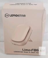 NEW LEMOISTAR Limo-FB6 Portable 3-in-1 Waist, Desk & Necklace Fan, 3 Speeds, USB Rechargeable, 110g