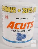 ALLMAX ACUTS Amino-Charged Energy Blue Raspberry, 36 Servings, 252g, Sugar Free, Expires 07/2028