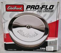NEW Edelbrock 1208 Pro-Flo 10" Chrome Air Cleaner 18-Gauge Steel for 4-Barrel Carburetors