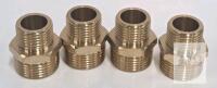 4 NEW Brass Hex Bushing Garden Hose Adapters, 3/4" Male GHT x 1/2" Female NPT, X003PORYK3, 4 pack