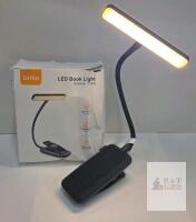 NEW Gritin G1326 LED Book Light, Clip-on, Rechargeable, Gooseneck, 3 Brightness & Color Modes, Black