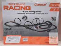 NEW Cusocue JJ 31 1:64 Scale Slot Car Racing Track Set, 2 Cars, 2 Controllers, 37.6ft, Multi-Loop