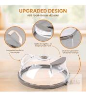 FKPRORJV Steam Microwave Cover 12" ABS Plastic, Steamer, Handles, Water Storage Box
