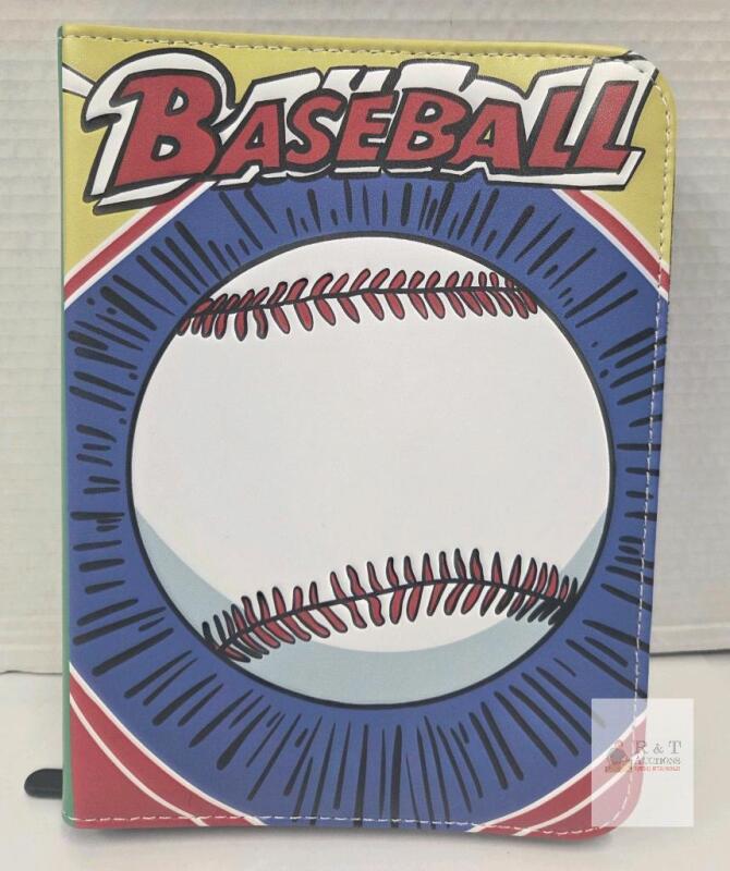 NEW Baseball Theme Zippered Trading Card Binder, 3-Ring, 9-Pocket Pages, Holds Approx. 360 Cards