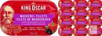 New 12-Pack KING OSCAR, Skinless & Boneless Mackerel Fillets, Mediterranean Style, 115g Each, BB 2030 OCT