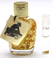 Brazilian Golden Flakes Bottle with Certificate and Small Vial with Gold Flakes.