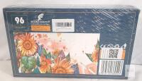 NEW 96 Watercolor Brush Pens Set, Water-Based, Blendable, Non-Toxic, w/ Water Brush
