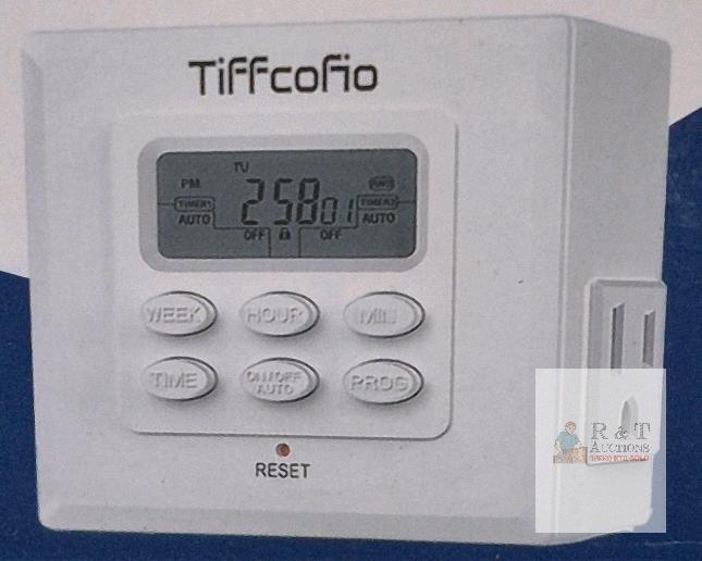 NEW Tiffcofio MH-269 Indoor Programmable Digital Timer, 2 Grounded Outlets, 15A/1800W, LCD Display