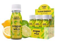 6 Pack New Proper Wild, Natural Clean Energy Shots, Caffeine & L-Theanine, Lemon Lime