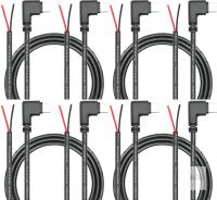 4 New Packs of 2 USB C to 2 Pin Bare Wire Open End Power Cord 3FT, 90 Degree USB Type C Male Plug 2 Pin Pigtail Cable 20AWG 5V, for USB Type C Equipment Installed or Replacement Repair DIY Cable