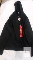 Black Full Zip Hoodie, Size Medium, Cotton Blend, New with Tags