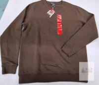 NEW ROUGH DRESS 1910016 Brown Crewneck Sweatshirt, Medium, Raglan Sleeve, New with Tags
