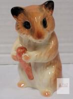 Vintage Goebel Ceramic " Hamster holding a Carrot " 3.5" Figurine .