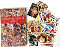 New 60PCS Assorted Japanese Anime Magazine Cover-Style Wall Collage Kit (4" &times; 6") & 50PCS One Piece Anime Stickers (Up To 2.25" Long)
